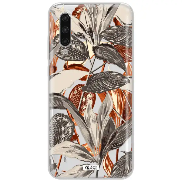 Brown Tropical Leaves Xiaomi Mi 9 Lite Clear Tpu Case