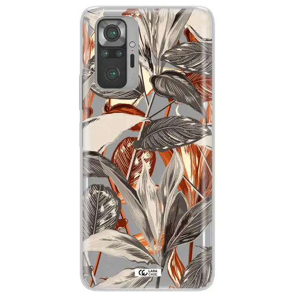 Brown Tropical Leaves Xiaomi Note 10 Pro Clear TPU Case