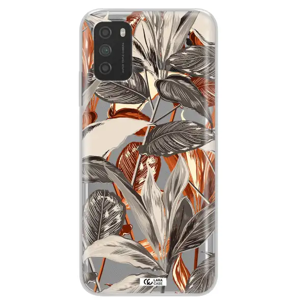 Brown Tropical Leaves Xiaomi Poco M3 Clear TPU Case
