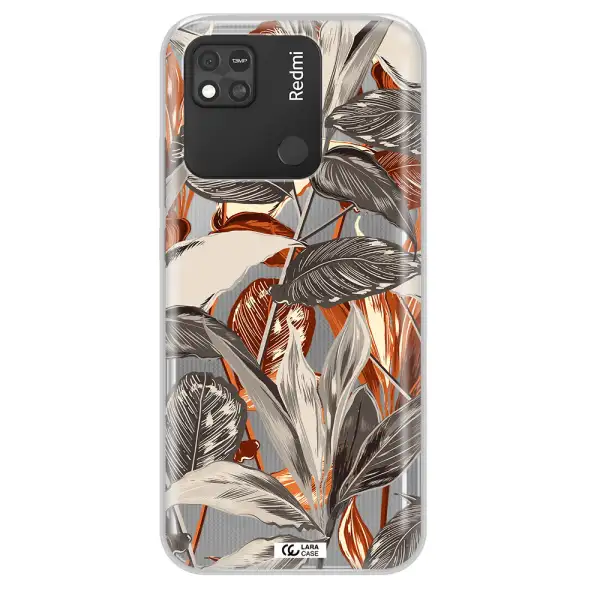 Brown Tropical Leaves Xiaomi Redmi 10A Clear TPU Case