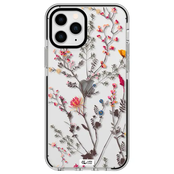 Miniature Flower Apple iPhone 11 pro impact black border Case