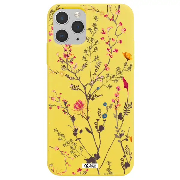 Miniature Flower Apple iPhone 11 pro Silicone canary yellow Case