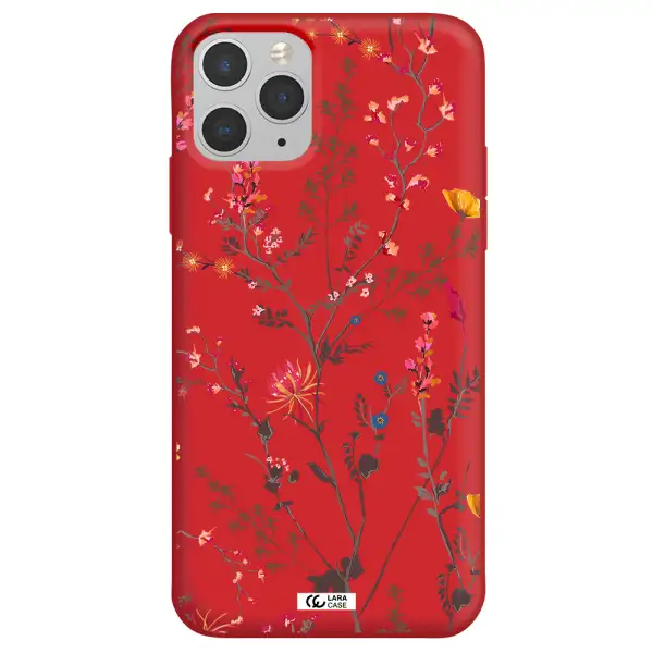 Miniature Flower Apple iPhone 11 pro Silicone Imperial Red Case