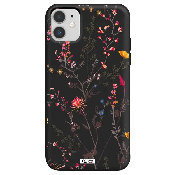 Miniature Flower Apple iPhone 11 Silicone black Case