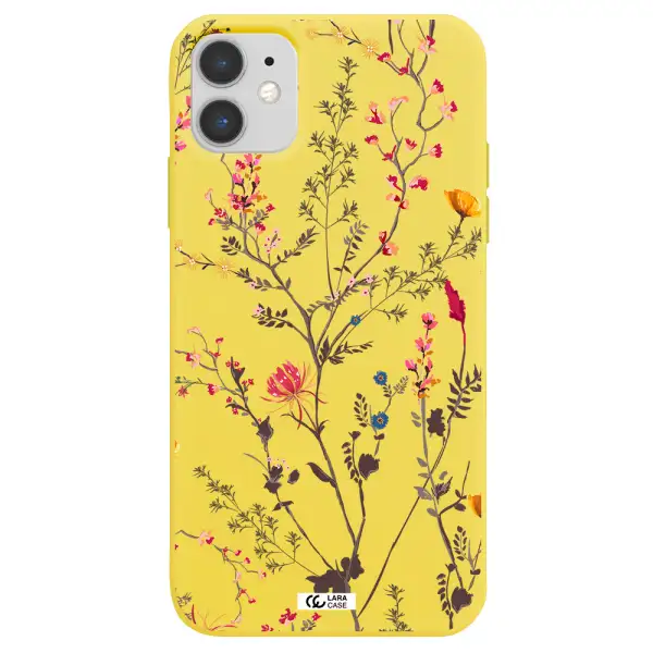 Miniature Flower Apple iPhone 11 Silicone canary yellow Case