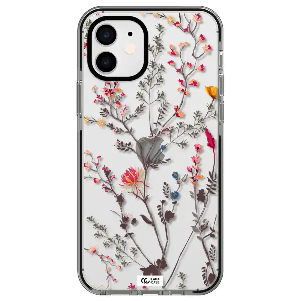 Miniature Flower Apple iPhone 12 impact black border Case