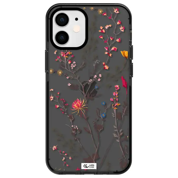 Miniature Flower Apple iPhone 12 mini impact Smoke Black Case