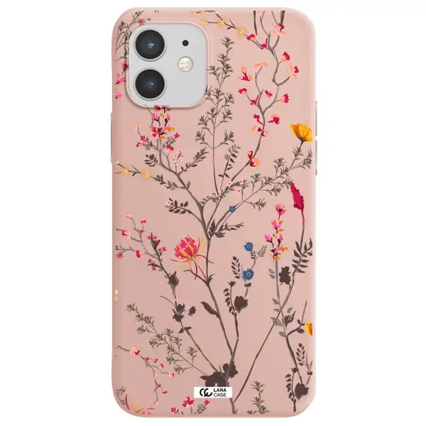 Miniature Flower Apple iPhone 12 mini Silicone pastel pink Case