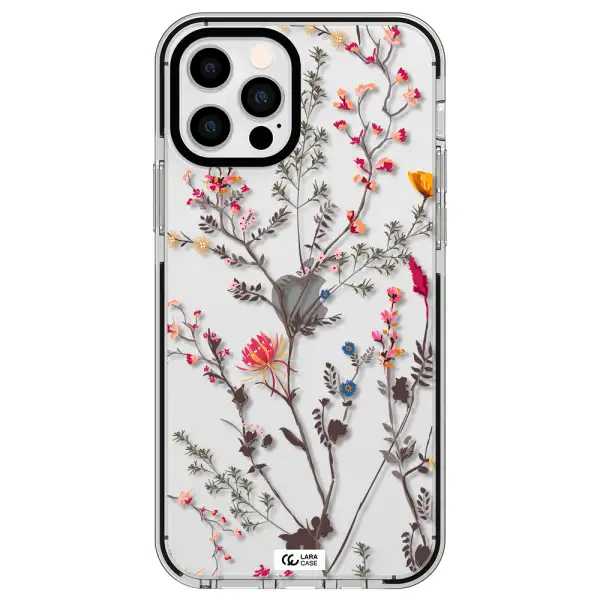 Miniature Flower Apple iPhone 12 pro impact black border Case