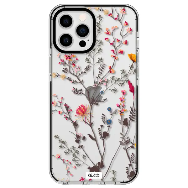 Miniature Flower Apple iPhone 12 pro max impact black border Case