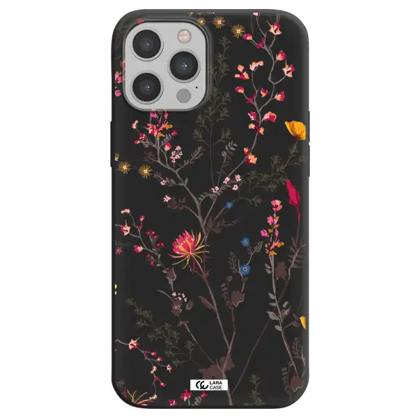 Miniature Flower Apple iPhone 12 pro max Silicone black Case