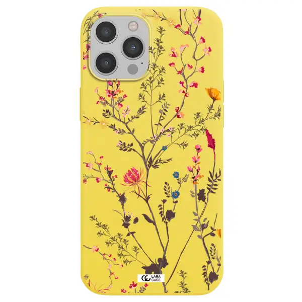 Miniature Flower Apple iPhone 12 pro Silicone canary yellow Case