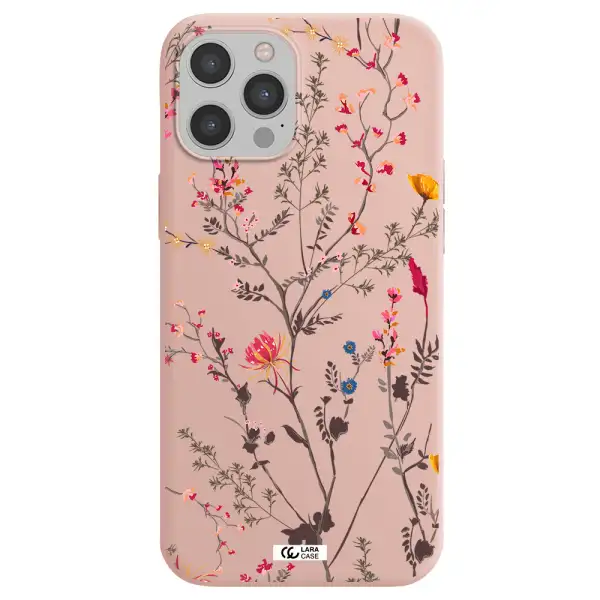 Miniature Flower Apple iPhone 12 pro Silicone pastel pink Case