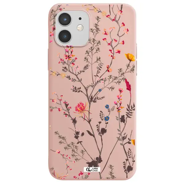 Miniature Flower Apple iPhone 12 Silicone pastel pink Case