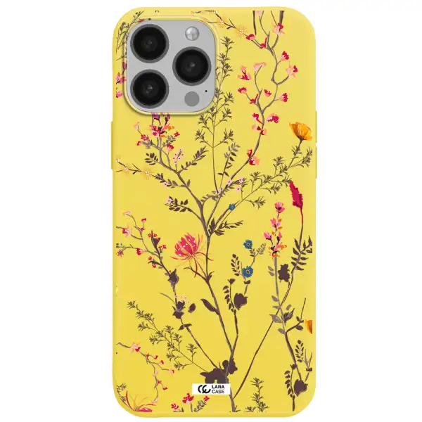 Miniature Flower Apple iPhone 13 Pro Max Silicone canary yellow Case