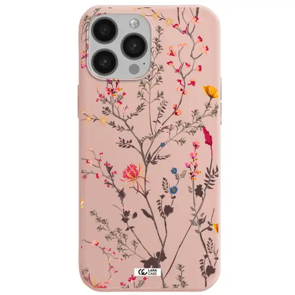 Miniature Flower Apple iPhone 13 Pro Silicone pastel pink Case