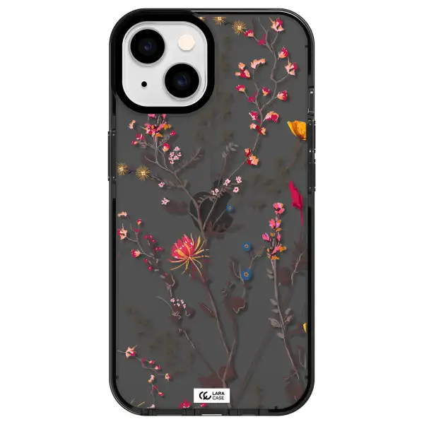 Miniature Flower Apple iPhone 14 impact Smoke Black Case