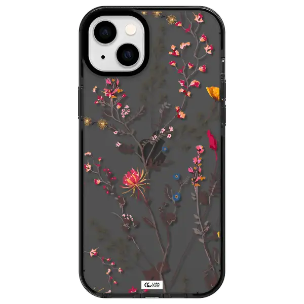 Miniature Flower Apple iPhone 14 plus impact Smoke Black Case