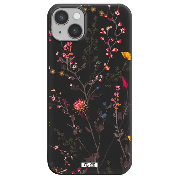 Miniature Flower Apple iPhone 14 plus Silicone black Case
