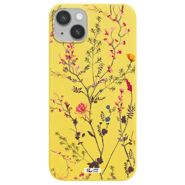 Miniature Flower Apple iPhone 14 plus Silicone canary yellow Case