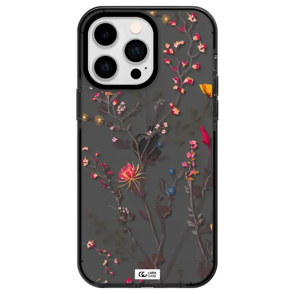 Miniature Flower Apple iPhone 14 pro max impact Smoke Black Case