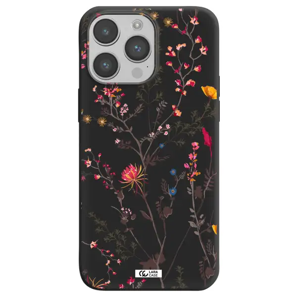 Miniature Flower Apple iPhone 14 pro max Silicone black Case