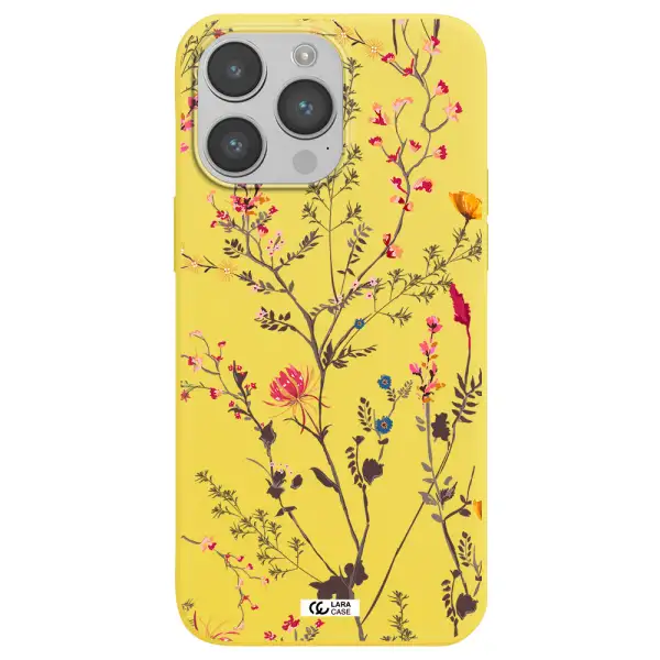 Miniature Flower Apple iPhone 14 pro max Silicone canary yellow Case