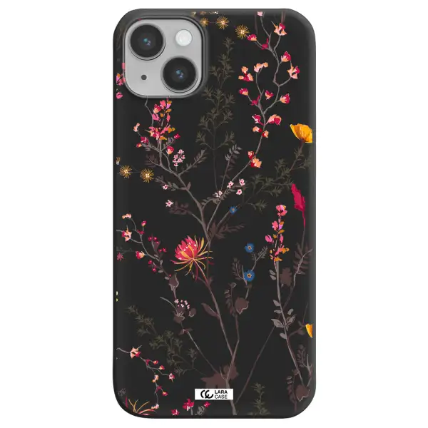 Miniature Flower Apple iPhone 14 Silicone black Case