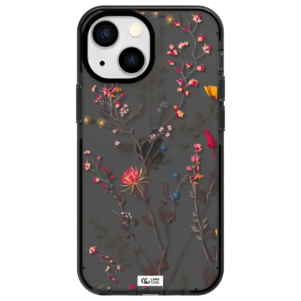Miniature Flower Apple iPhone 15 impact Smoke Black Case