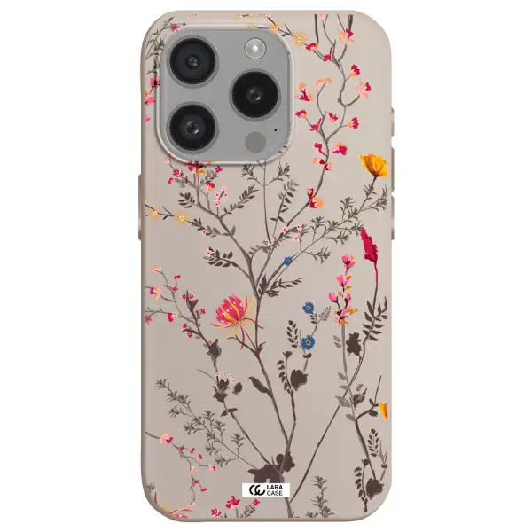 Miniature Flower Apple Iphone 15 Pro Silicone Stone Case