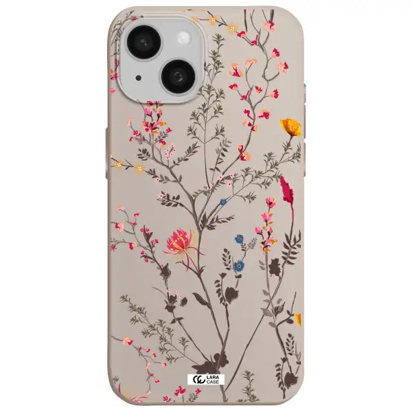 Miniature Flower Apple iPhone 15 Silicone Stone Case
