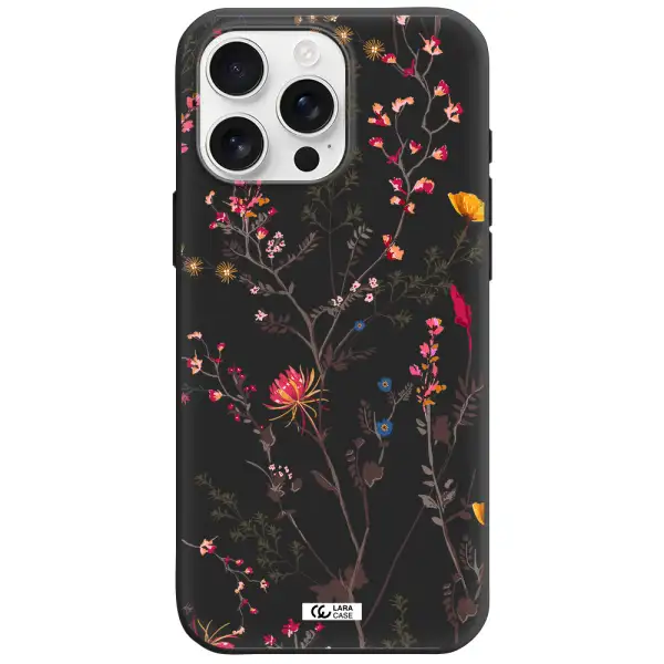 Miniature Flower Apple Iphone 16 Pro Max Silicone Black Case