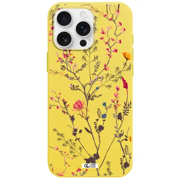 Miniature Flower Apple Iphone 16 Pro Max Silicone Canary Yellow Case