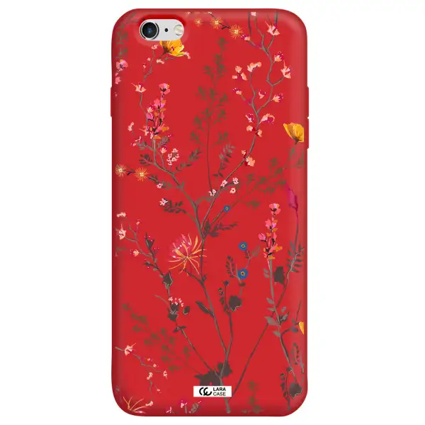 Miniature Flower Apple iPhone 6 plus Silicone Imperial Red Case