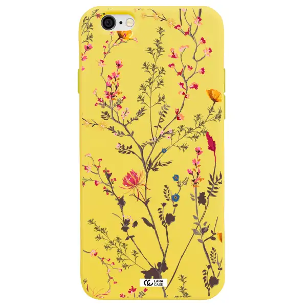 Miniature Flower Apple iPhone 6 Silicone canary yellow Case