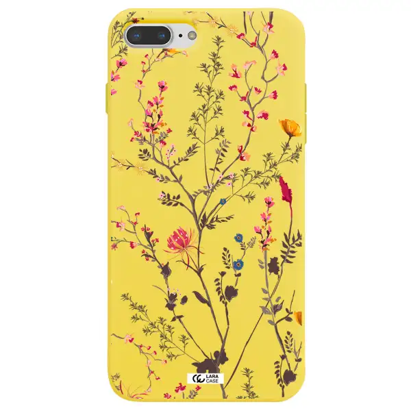 Miniature Flower Apple iPhone 7 plus Silicone canary yellow Case