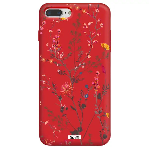 Miniature Flower Apple iPhone 7 plus Silicone Imperial Red Case