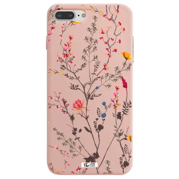 Miniature Flower Apple iPhone 7 plus Silicone pastel pink Case
