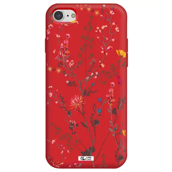 Miniature Flower Apple iPhone 7 Silicone Imperial Red Case