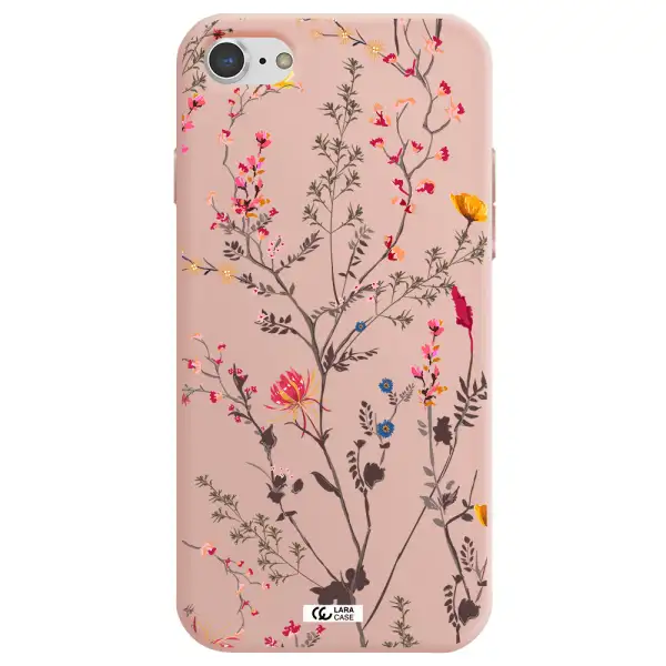 Miniature Flower Apple iPhone 7 Silicone pastel pink Case