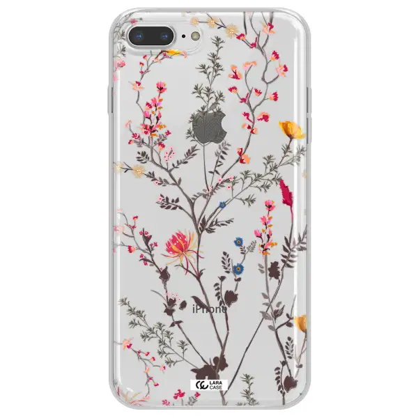 Miniature Flower Apple iPhone 8 plus Clear TPU Case