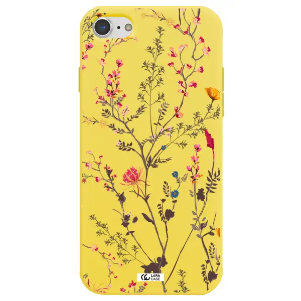Miniature Flower Apple iPhone 8 Silicone canary yellow Case