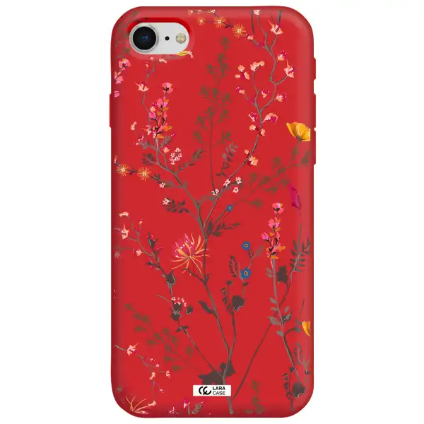 Miniature Flower Apple iPhone se 2020 Silicone Imperial Red Case