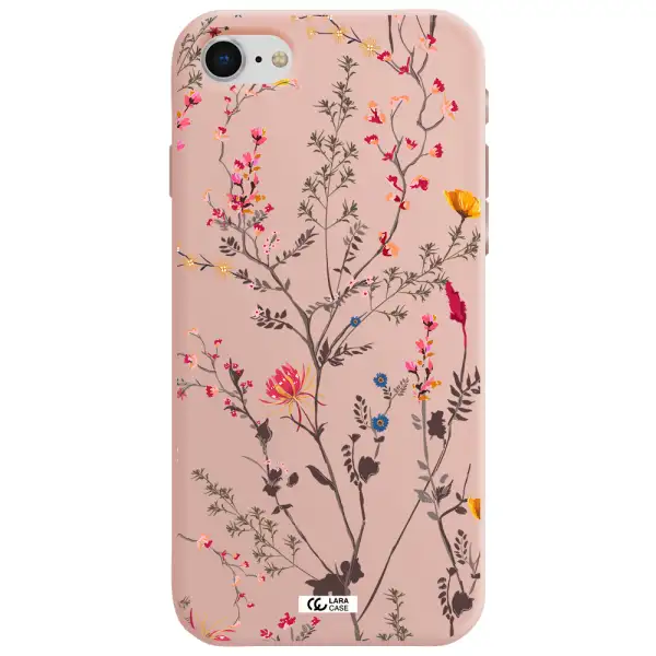 Miniature Flower Apple iPhone se 2020 Silicone pastel pink Case