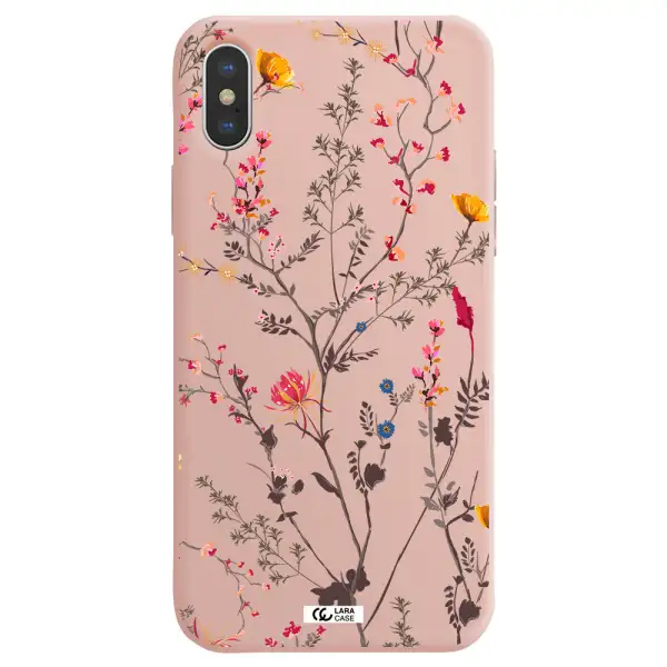 Miniature Flower Apple iPhone X Silicone pastel pink Case