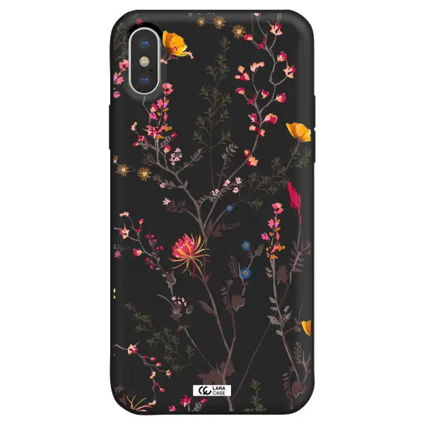 Miniature Flower Apple iPhone XS max Silicone black Case