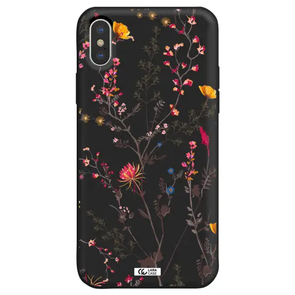 Miniature Flower Apple iPhone XS Silicone black Case