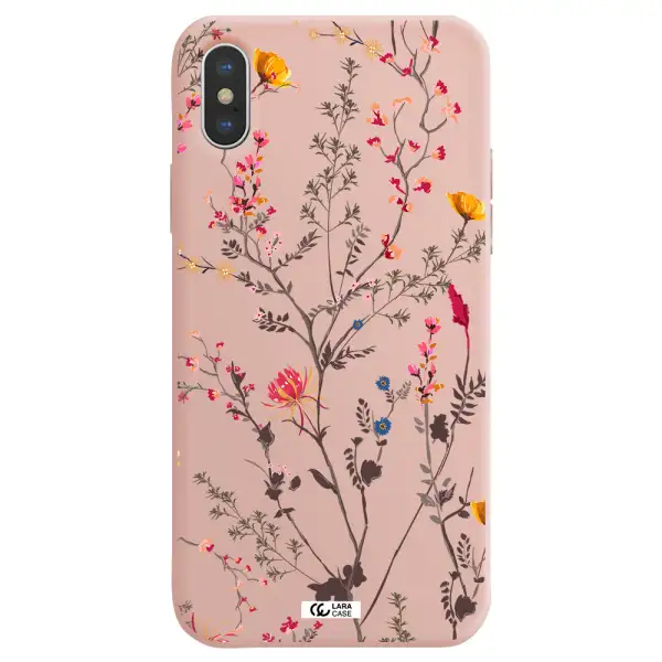 Miniature Flower Apple iPhone XS Silicone pastel pink Case
