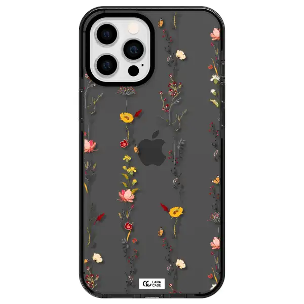 Parallel Flower Apple iPhone 12 pro max impact Smoke Black Case