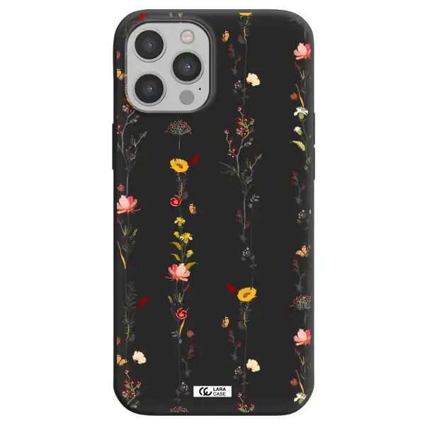 Parallel Flower Apple iPhone 12 pro Silicone black Case